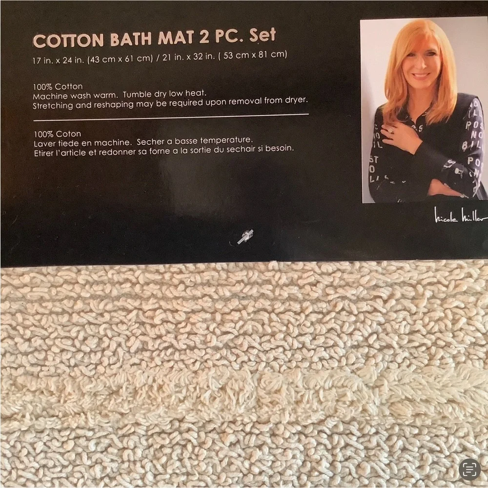 Nicole Miller 2Pc Cotton Bath Mat